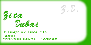 zita dubai business card